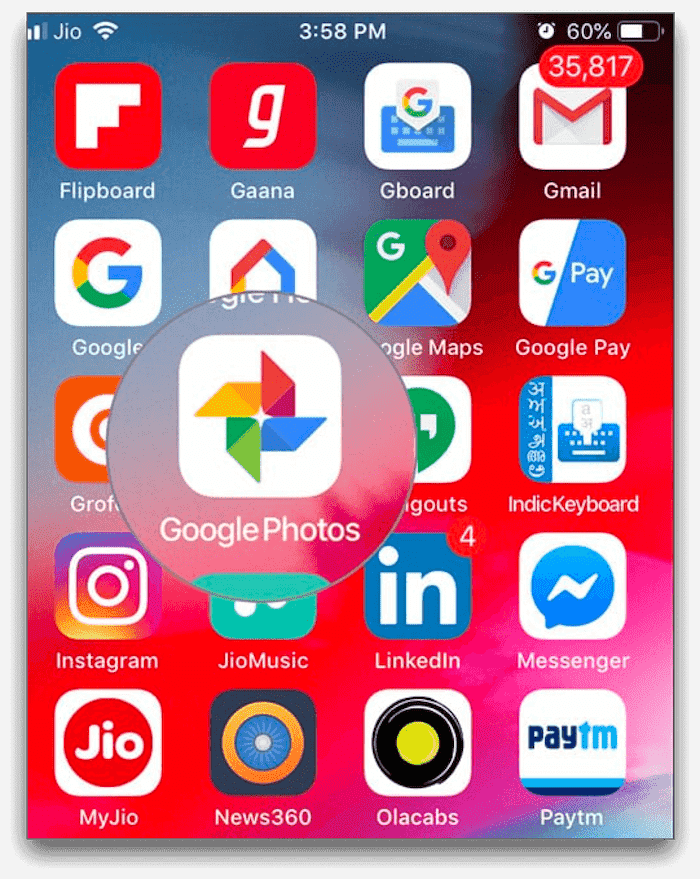 google photos app on andorid phone