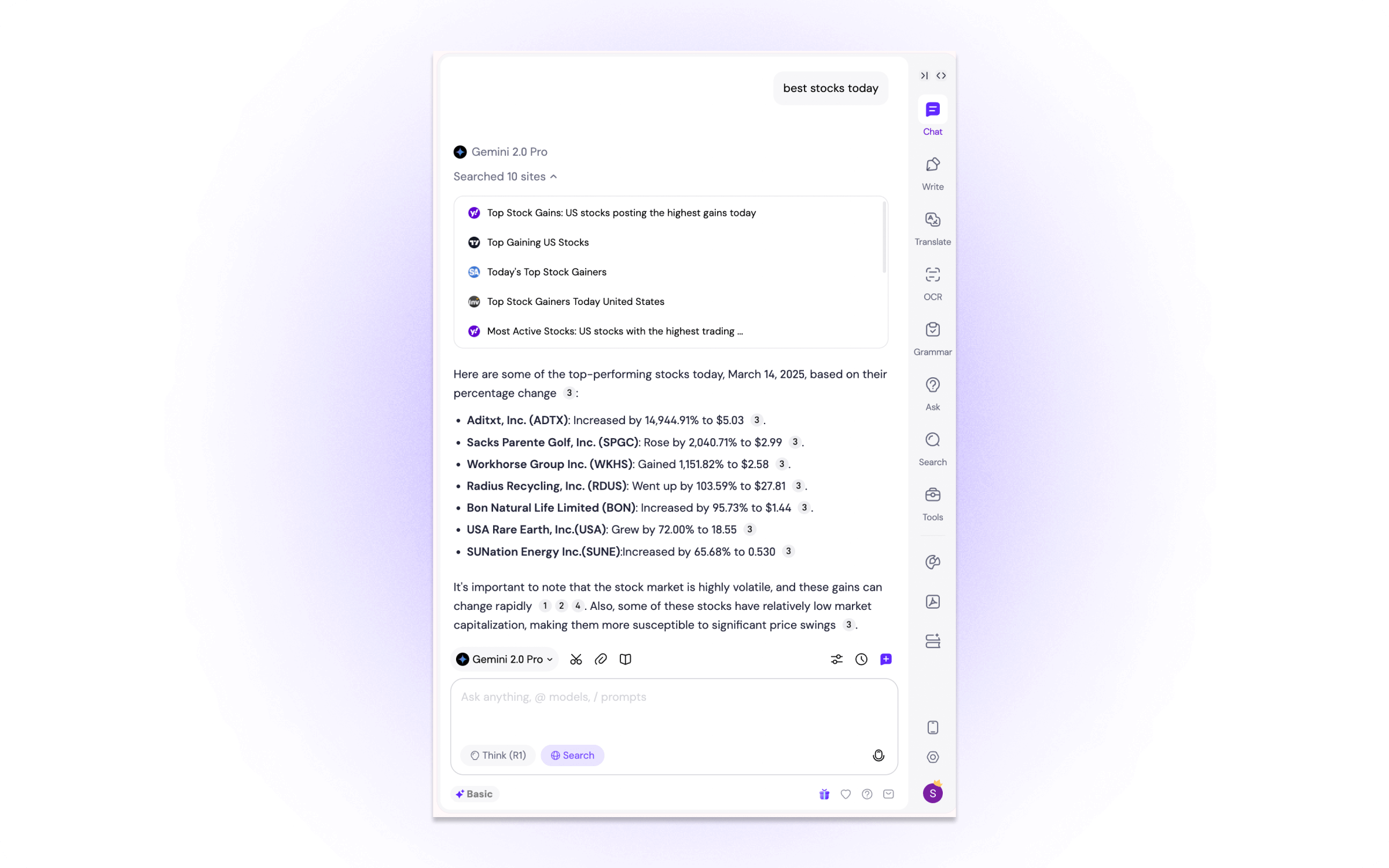 search in chat