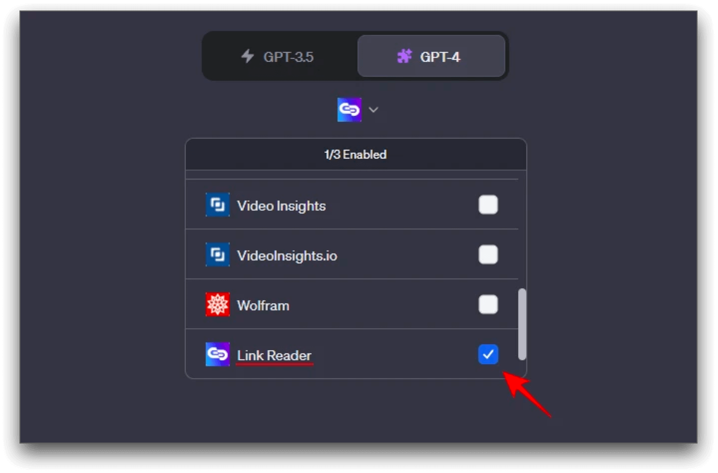 select link reader in chatgpt