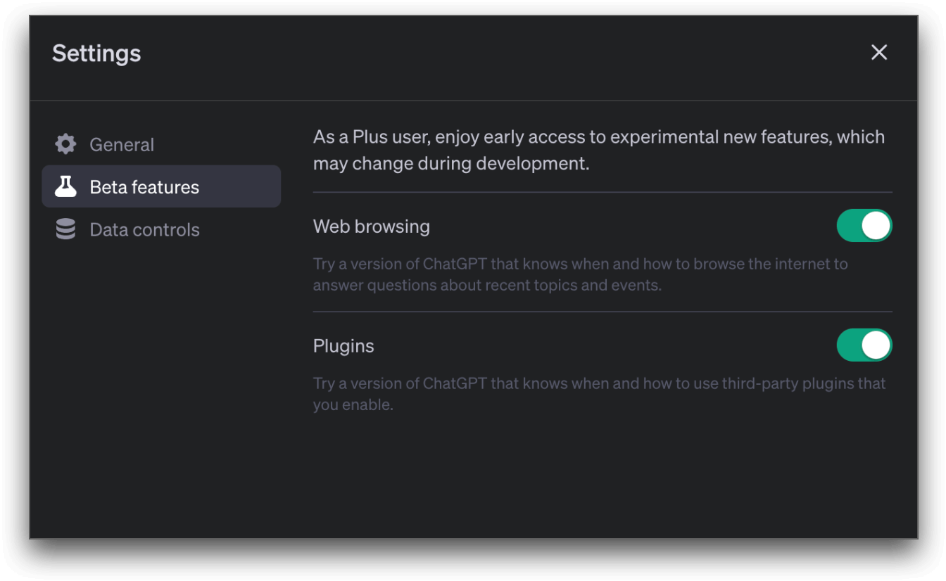 select plugins in settings of chatgpt